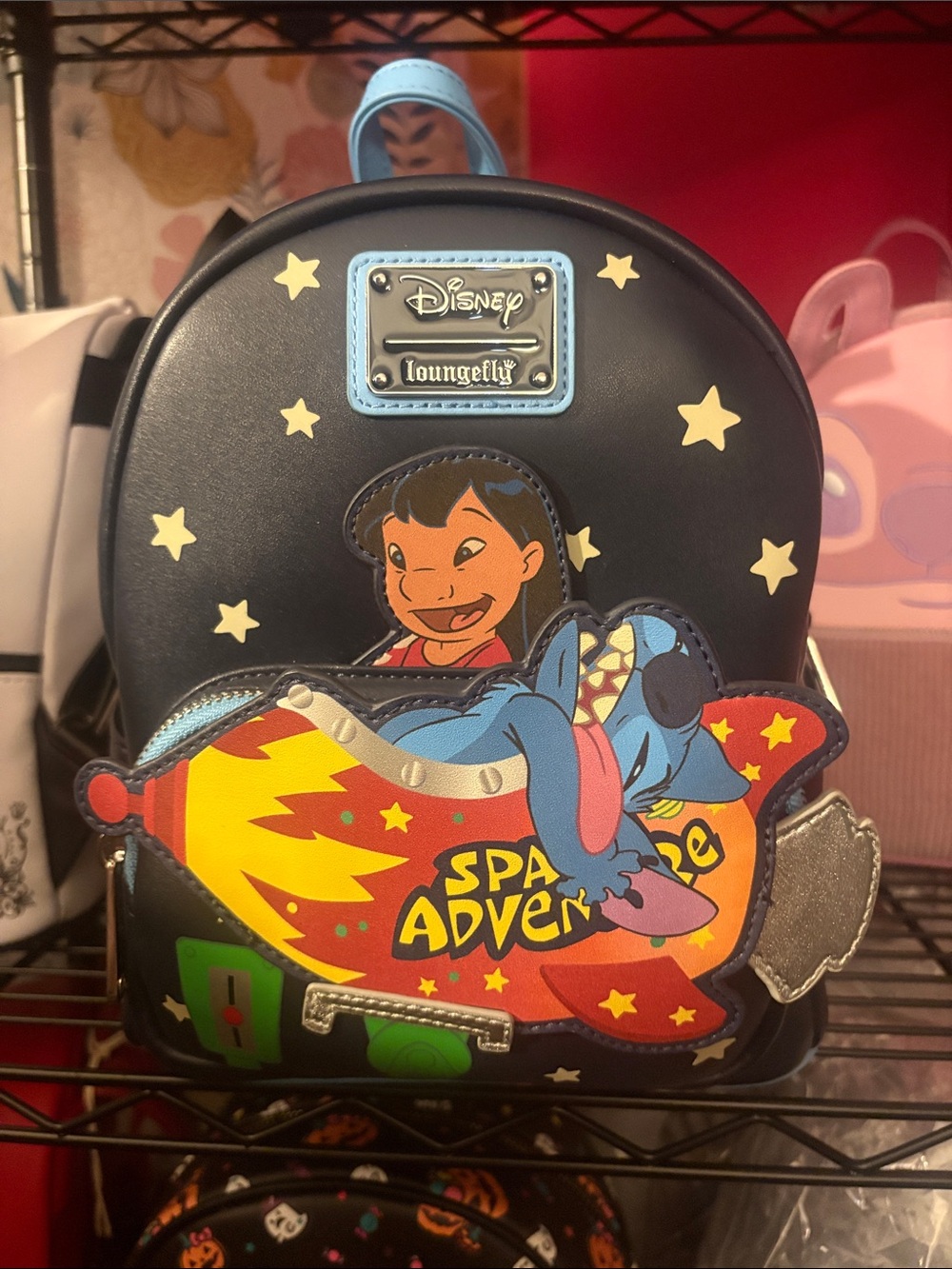 Loungefly Disney Lilo & Stitch Space Adventure Mini Backpack. Glows in the Dark